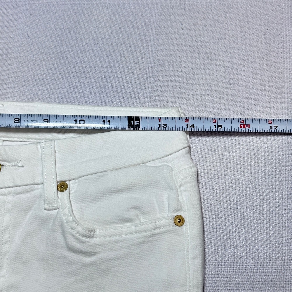 7 For All Mankind Kimmie Bootcut Jeans Womens 28 Stretch White Denim 5 Pocket - Picture 12 of 16